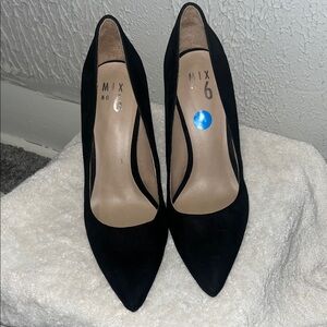Mix No. 6 Black Suede Pointed-Toe Pumps